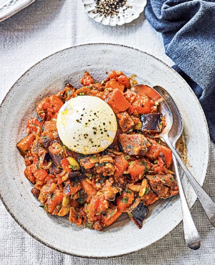 Pumpkin & aubergine agrodolce with burrata