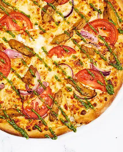 pizza veggi pesto pollo
