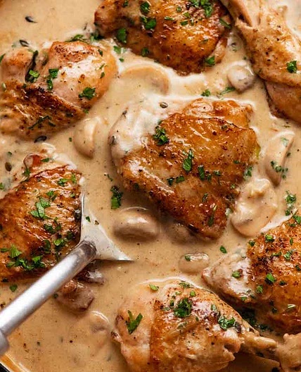 Chicken Fricassée (French creamy chicken stew)