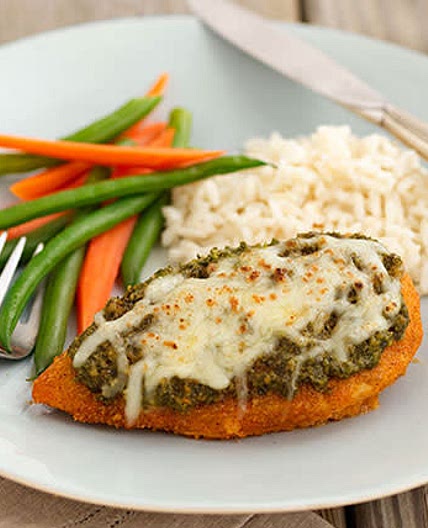 Crispy Baked Pesto Chicken