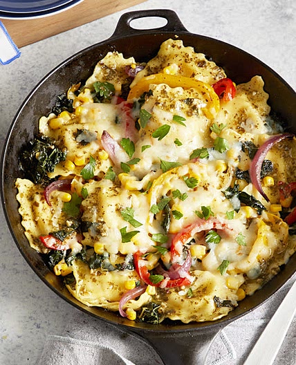 Cheese Ravioli with Summer Veggies Skillet