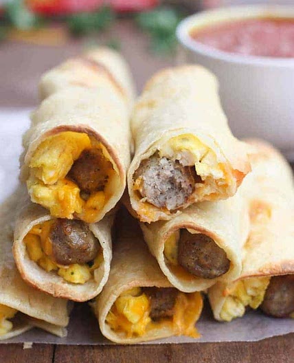Egg and Sausage Breakfast Taquitos