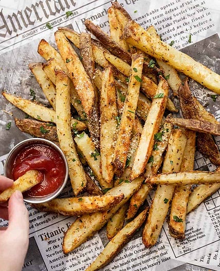 Oven Baked Garlic Parmesan Fries