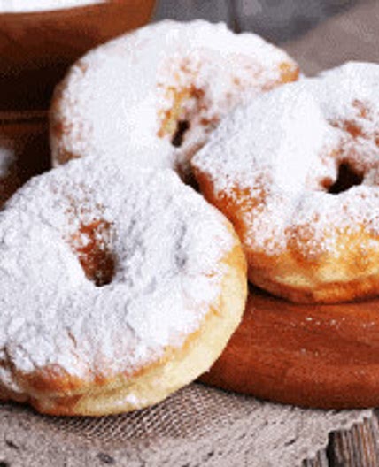 Air Fryer, Grandma's Old Fashioned Powdered Sugar Donuts