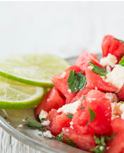 Grilled Chile Pork Chops with Watermelon Feta Salad