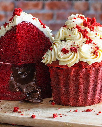 Giant Red Velvet Cupcake Muffin