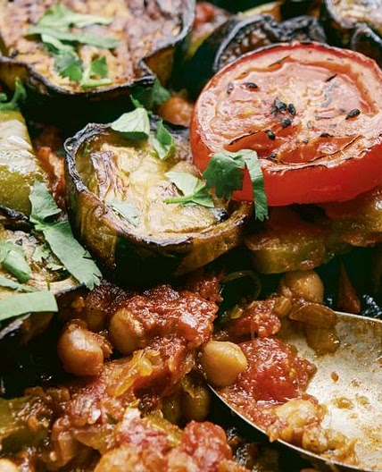Aubergine, Chickpea and Tomato Bake (Musaqa’a)