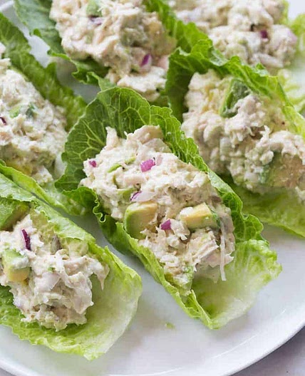 Avocado Chicken Salad Lettuce Wraps