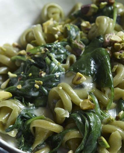 Green Pasta with Blue Cheese