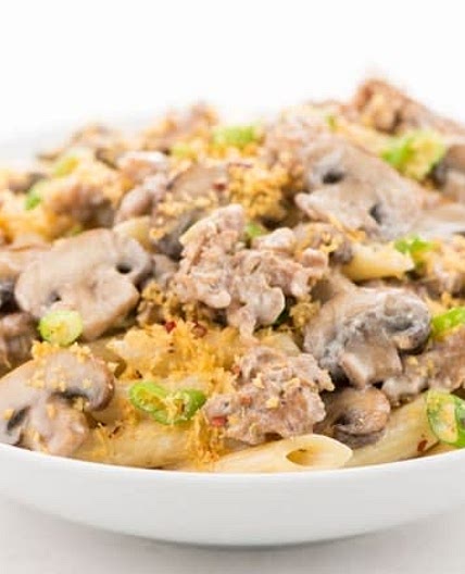 Italian Sausage Stuffed Mushroom Pasta
