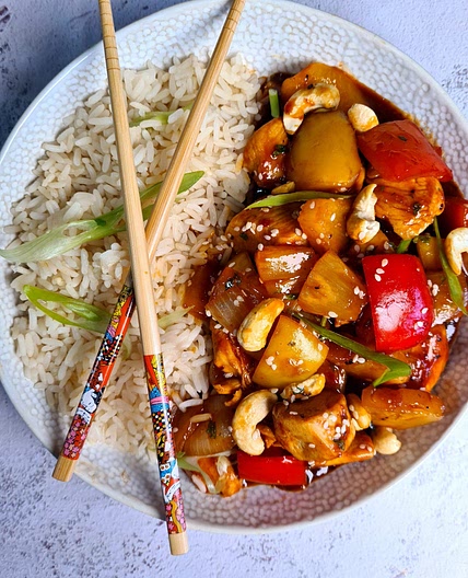Oriental Sweet & Sour Chicken with Toasted Cashew Nuts by Pureety