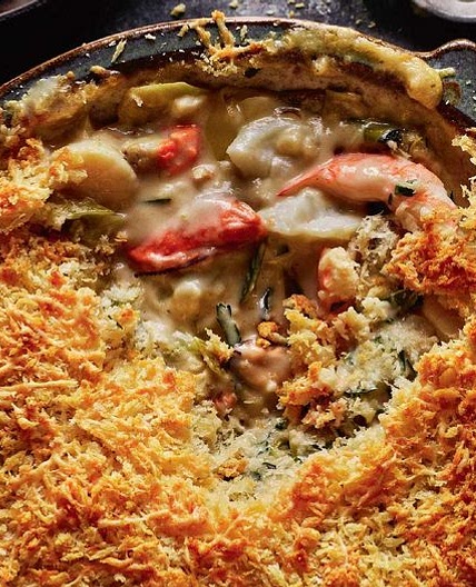 Rick Stein’s Seafood Gratin with Caramelised Apples