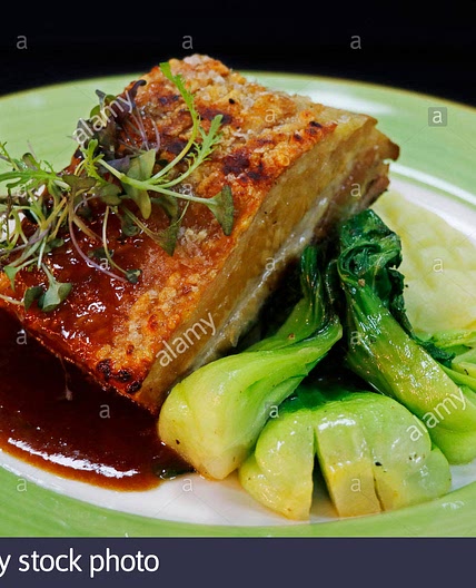 Asian belly pork with pak choi & celeriac mash