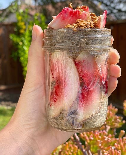 Roasted Peach Chia Pudding