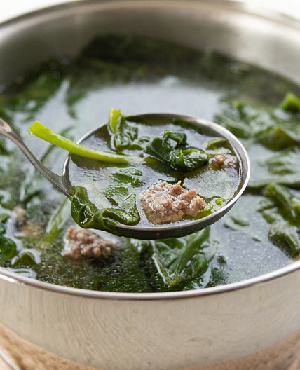 Vietnamese Malabar Spinach & Ground Beef Soup (Canh Mồng Tơi Nấu Thịt Bò Bằm) — Vietnamese Home Cooking Recipes