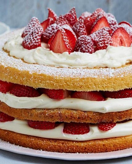 Triple-layer berry Victoria sponge