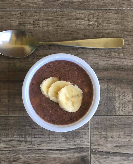 High Protein Chocolate Banana Chia Seed Pudding