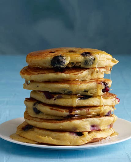 Corny Banana-Blueberry Pancakes