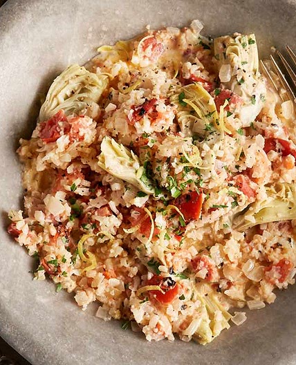 Cauliflower Risotto with Artichokes