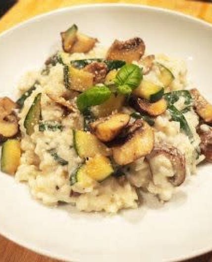 Risotto courgettes champignons
