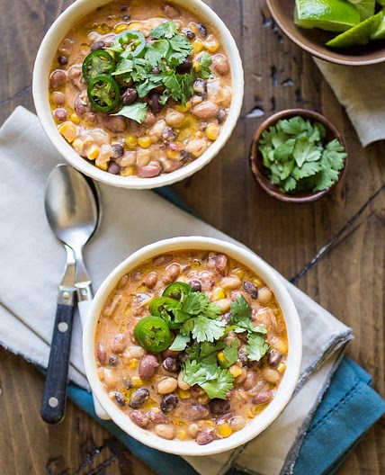 Creamy Enchilada Crockpot Vegetarian Chili