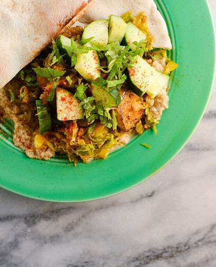 Eggplant and Cabbage Pitas