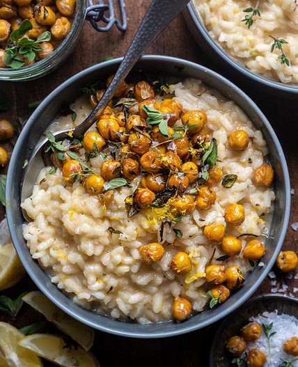 Lemon Risotto with Herb Roasted Chickpeas