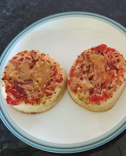 Peanut butter & jam crumpets