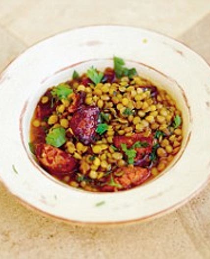 Jamie Oliver's Spanish Fried Chorizo and Lentils