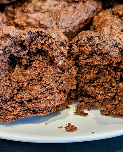 Chocolate, banana and date muffins