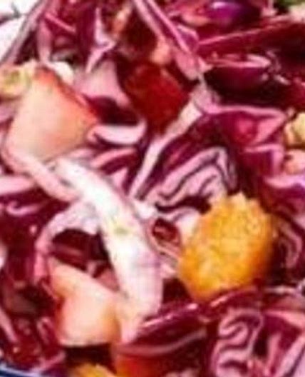 Red cabbage festive slaw