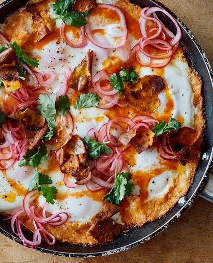 Sweet potato shakshuka with sriracha butter
