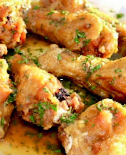 Baked Garlic Cilantro Chicken Wings.