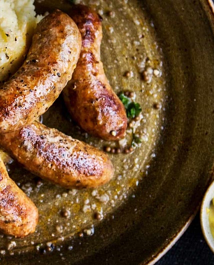 Chorizo Sausage with Pumpkin and Mash Potato