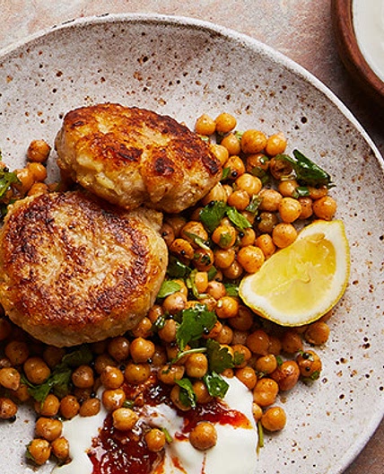 Celeriac tikki with chickpeas