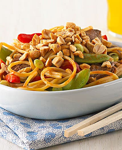 Asian Peanut Noodles with Beef