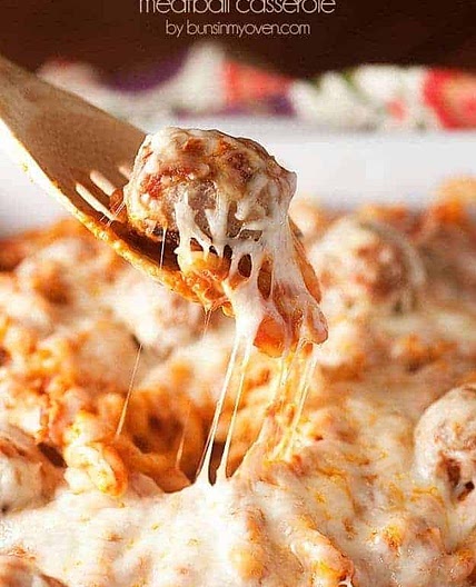 Chicken Parmesan Meatball Casserole