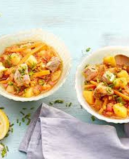 Gemüse-Eintopf mit Tomaten (optional Fisch)