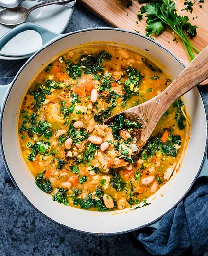 Creamy White Bean Soup with Kale