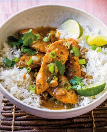 WW Cremiges Erdnuss-Hähnchen mit Reis