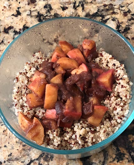 Cinnamon quinoa and apple compote