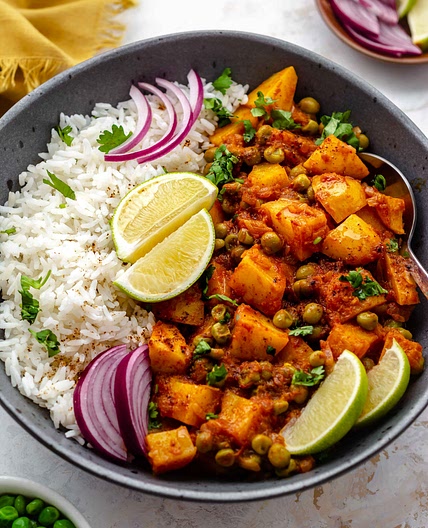 South Indian Potato and Pea Curry | Vegan | Gluten-Free