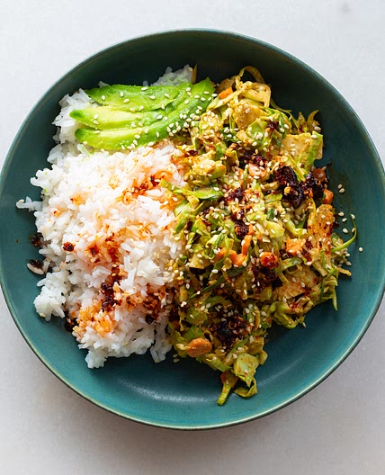 Creamy Brussel Sprout & Lime Rice Bowl