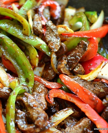 One Skillet Steak and Peppers