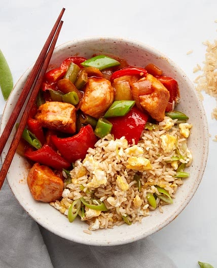 Sweet and Sour Chicken with Egg Fried Rice