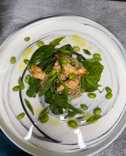 Soba Noodle Salad with Salmon