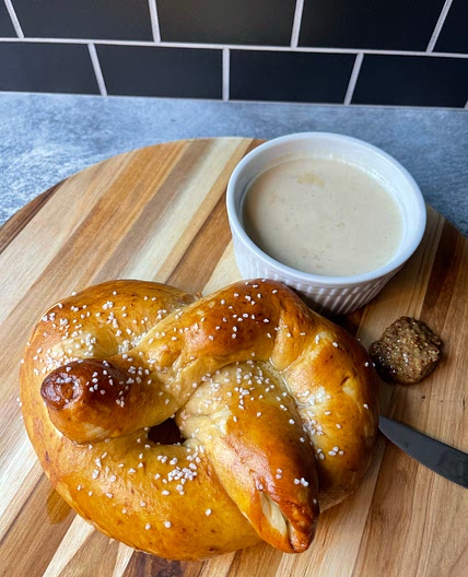 Pizza Dough Pretzels with Honey Mustard Dip
