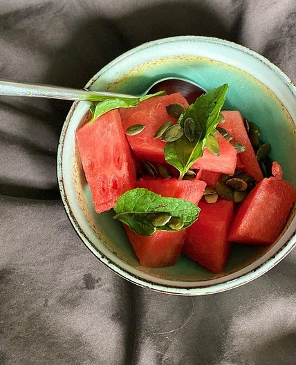 Watermelon, Mint and Sunflower Seed snack