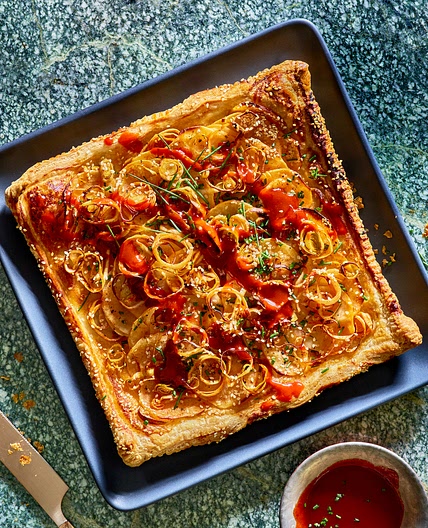 Potato-Leek Tart with Gochujang & Honey