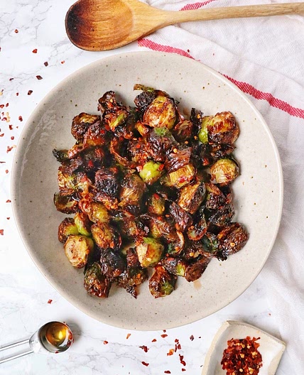 Honey Balsamic Glazed Air Fried Brussels Sprouts — The Slim Situ